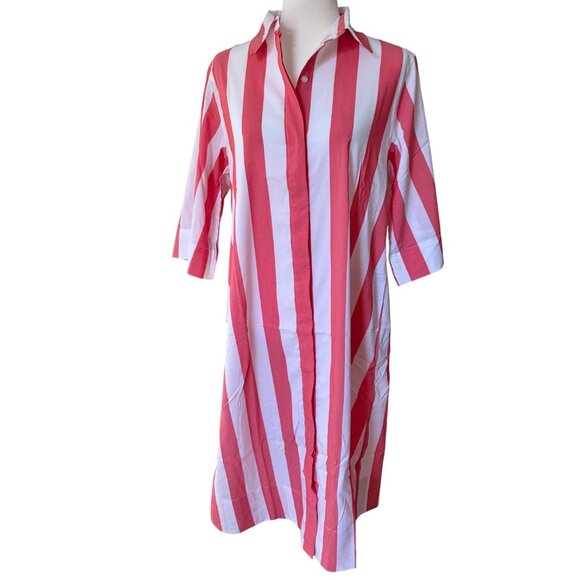 Lake x Atlantic Pacific Marnie Caftan Granita Stripe House Dress Muu Muu - Picture 5 of 12